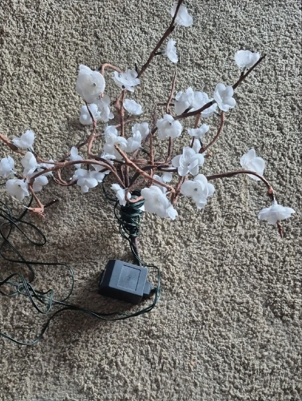 Blush Pink Cherry Blossom LED String Lights – Faux Floral Home Accent